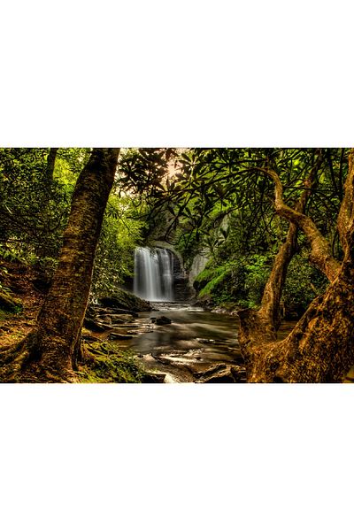 media Canvas painting Small waterfall in the forest, 105 x 70 cm