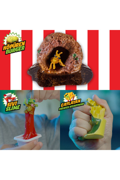 Terror Fried Terrorfried 4 Medium Menus and 3 Mystery Figures 8092