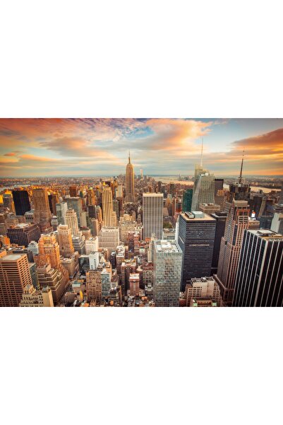 media Tablou canvas Apus de soare peste New York City, 75 x 50 cm