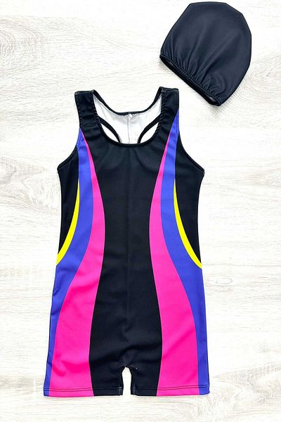 My Kids Wear Swimsuit with Swim and Shorts for Girls - Bonnet Design