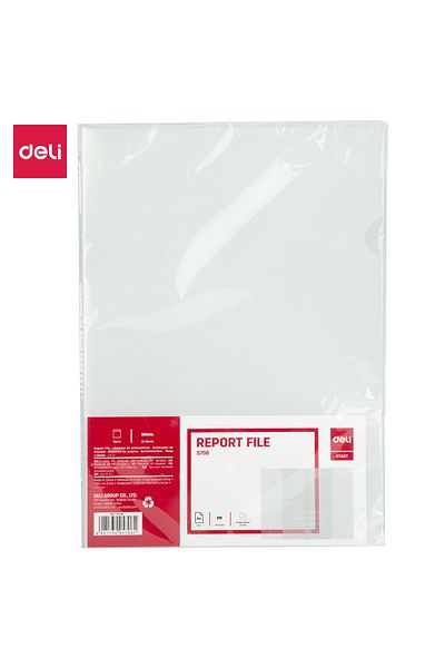Deli Deli E5706 A4 Report File, Transparent PP Cover – For Office Document Organization