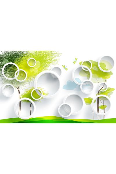media Canvas painting Trees and circles, 75 x 50 cm