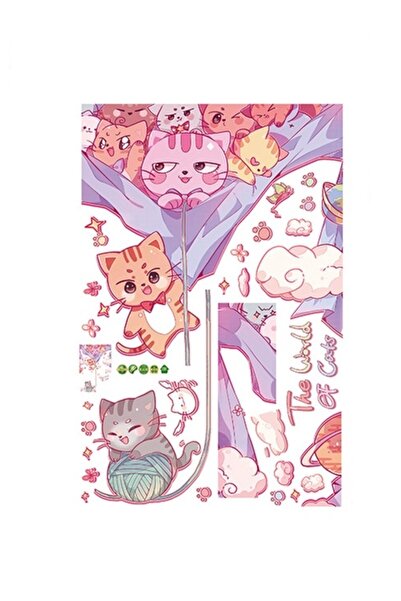 Original Deals RO Sticker Decorativ pentru Usa, Pisicute, Autocolant Premium, Original Deals