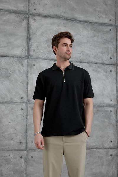 NOMARC Μαύρο μπλουζάκι Mrk Polo Collar