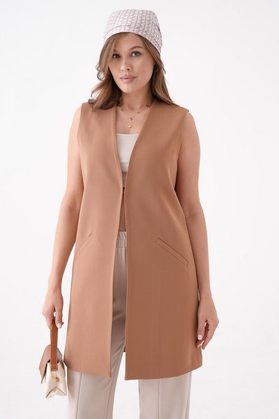 Saade Kamel Comfortable Cut Vest with Closure Pocket