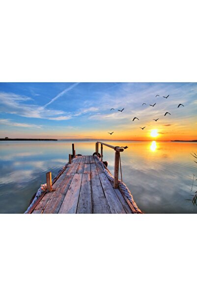 media Tablou canvas Ponton in apus de soare, 75 x 50 cm