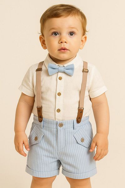 minuma Baby Boy Salopet Shirt Shorts Set 9/24 Months