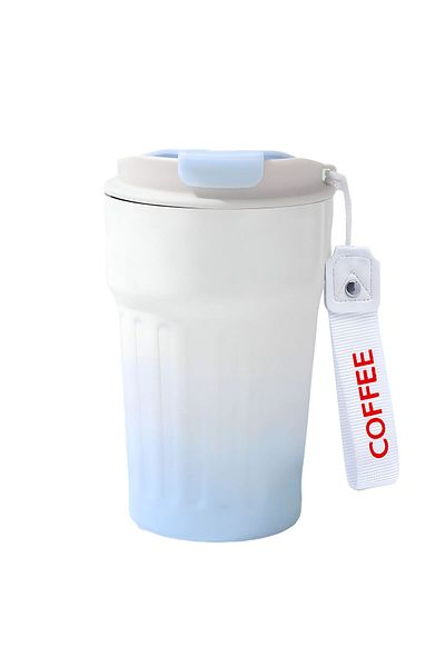 Weather Forecast 304 L Steel 400 ml Blue White Gradient Hand Thermos Mug Cin918Mv