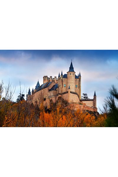 media Canvas painting City50 Segovia Castle Spain, 105 x 70 cm