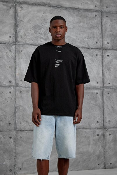 NOMARC Ανδρικό μπλουζάκι με μαύρο γιακά με στάμπα με αριθμούς