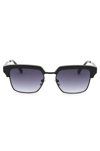 TomyHelf Square Half Frame Design Black Frame Black Glass Women&Men Sunglasses