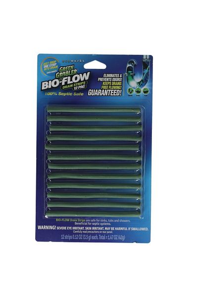 Green Gobbler 12-Piece Bio Flow Drain Sticks Cleaner and Deodorizer 1.47 oz