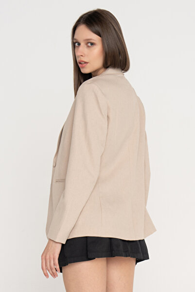 Jack & Jones Women's Single Button Linen Mixed Jacket - Ellis