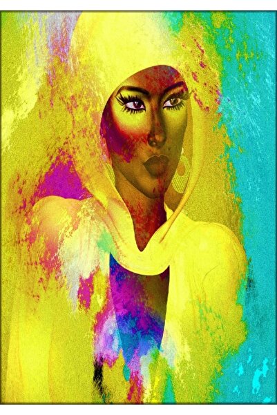 media Tablou canvas Portret femeie, make-up gold, pictura, 50 x 75 cm