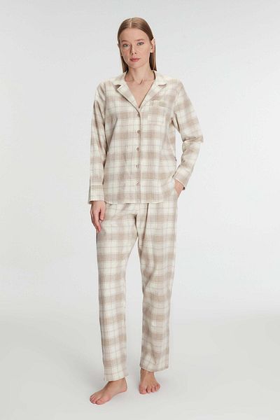 Motto10 butik Cotton Long Sleeve Shirt Pants Pajama Set