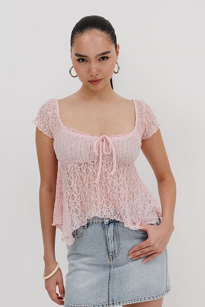 Addax Transparent Lace Blouse B17281