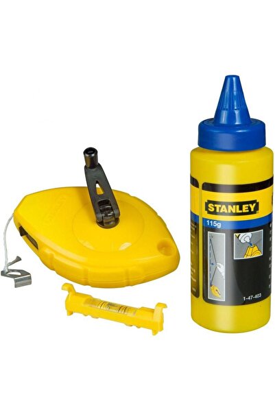 Stanley - Set de corzi marcate + cretă albastră + nivelă de linie [0-47-443]
