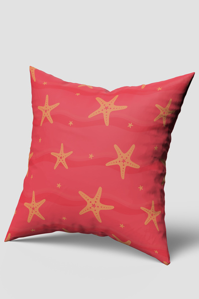 EsnafAli Оранжева възглавница с мотив морска звезда