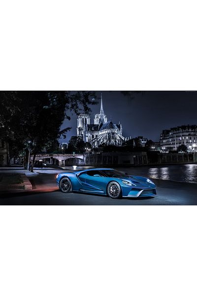 media Canvas painting Blue car, 45 x 30 cm