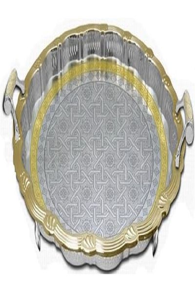 LTR L.T.R Kingsville Gold & Silver Plated Round Tray with Handle – Decorative & Serving Tray