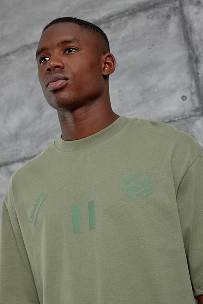 NOMARC Πράσινο μπλουζάκι 11 Thinking Printed Oversize