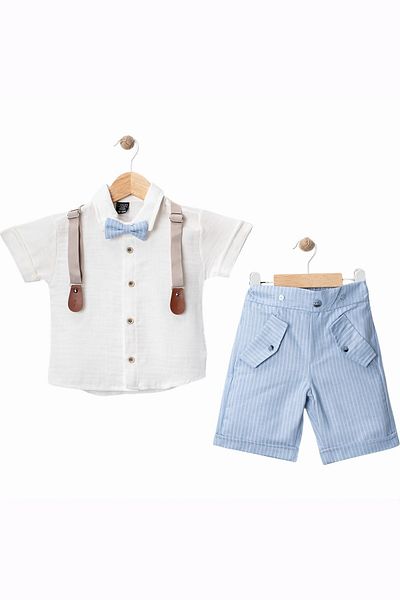minuma Baby Boy Salopet Shirt Shorts Set 9/24 Months