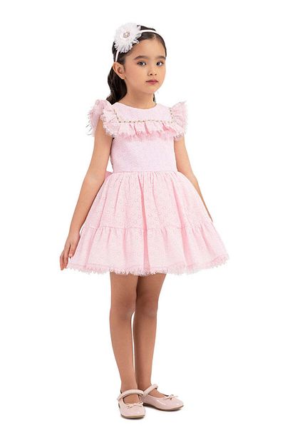 Pamina Elegant Embroidered Dress, Pamina, for Girls, with Headband, 33329 - 104 cm, Pink