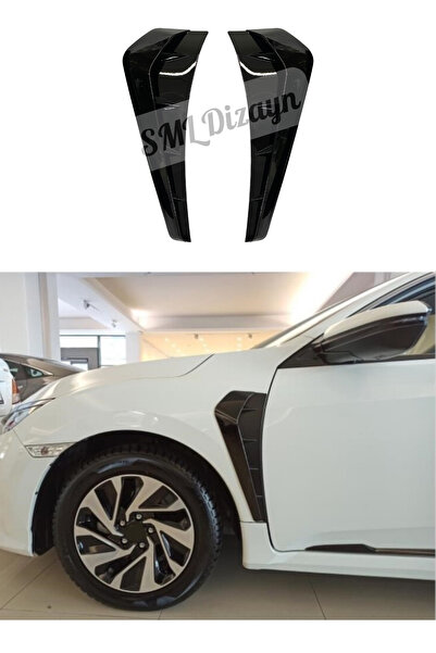 SML Dizayn Honda Civic Fc5-Fk7 Çamurluk Venti Kalın Aksesuar Parlak Siyah 201...