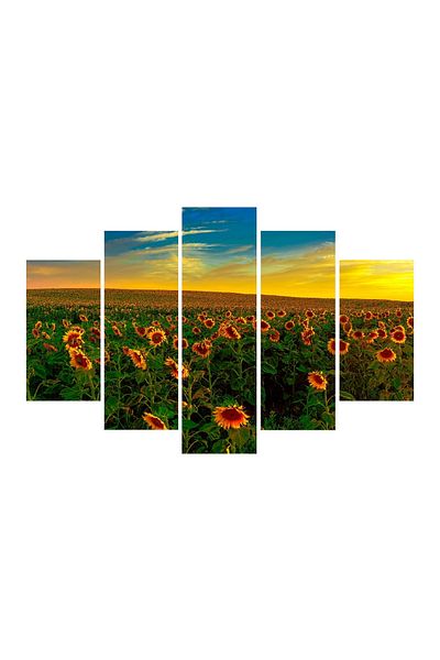 media Multicanvas painting 5 pieces Flowers 13, 150 x 105 cm