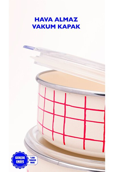EMAYlab Cupid Vakum Kapaklı Yiyecek Saklama Kabı Seti (OCAKLARDA KULLANILABİLİR)