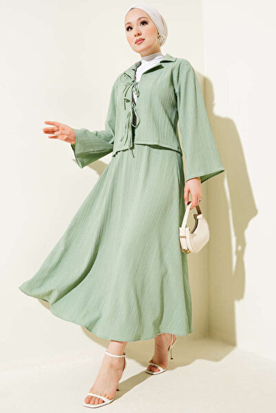 VOLT CLOTHİNG Set de fuste texturate cu guler de haină pentru femei