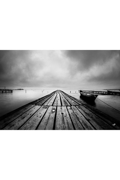 media Canvas painting Horizon black and white, 90 x 60 cm