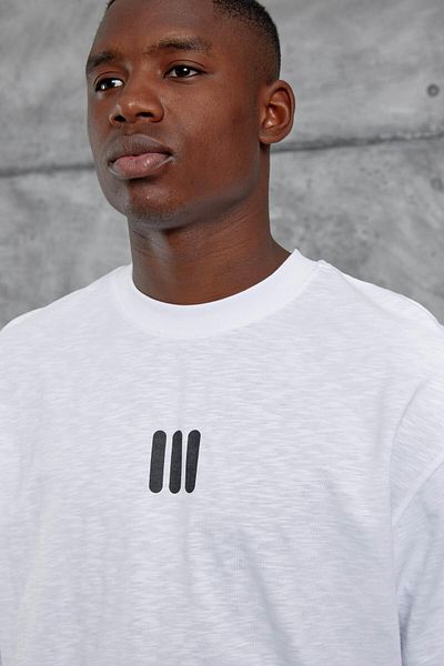 NOMARC Tricou oversize din țesătură cu imprimeu alb III