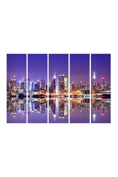 media Tablou multicanvas, 5 piese, City 1, 150 x 85 cm