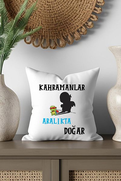 qoeuyl boutique Heroes Are Born This Month Printed Gift for Wife, Lover, Friend Father Satin Mini Decorative Pillow