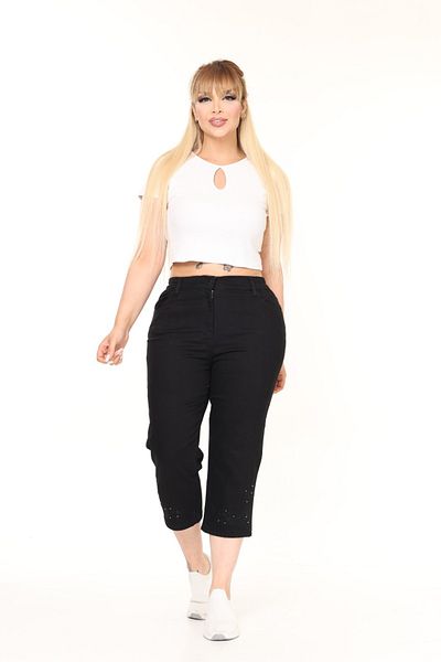 EYLÜL BUTİK Women's Elastic Waist Capri