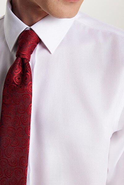 Tudors Regular Fit Beyaz Non-Iron %100 Pamuk Doğa Dostu Ekoteks Belgeli Ütü Gerektirmez Gömlek