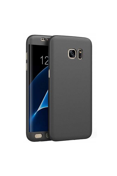 BOEM Husă Full Cover 360° (față + spate) pentru Samsung Galaxy S7 Edge, Neagră