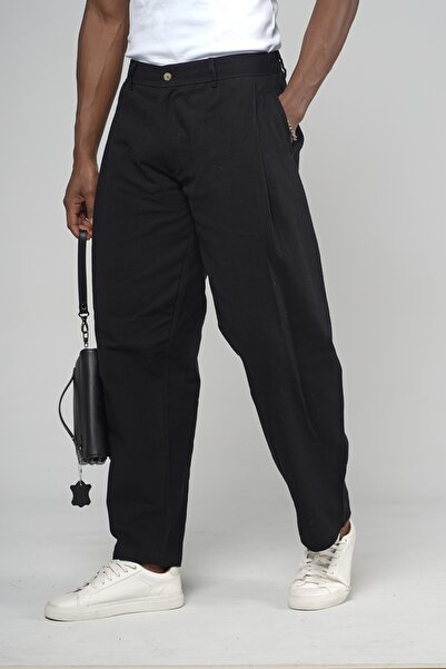 Butik TREND BİZ Baggy Kalıp Likralı Keten Kumaş Pileli Pantolon