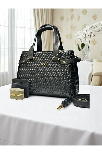 Armine Hand and Arm Bag Shoulder Bag with Card Holder and Bracelet Gift Vs.Blkt.0391