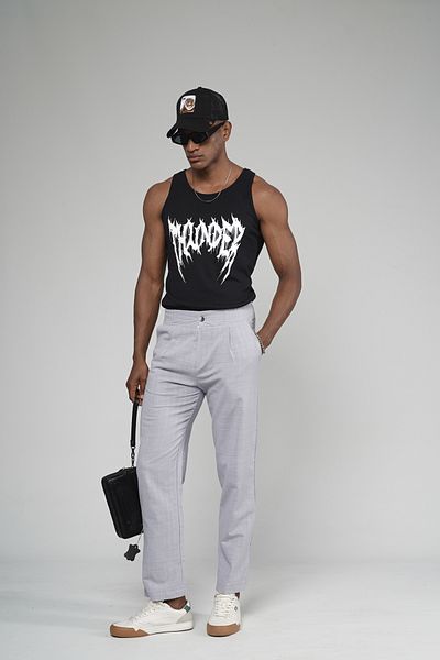 Butik Trend We Lycra Linen Fabric Baggy Fit Striped Pants