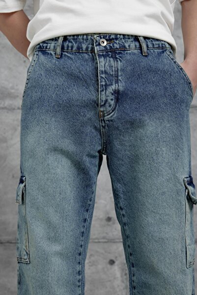 NOMARC Μπλε Kp Cargo Baggy Jean