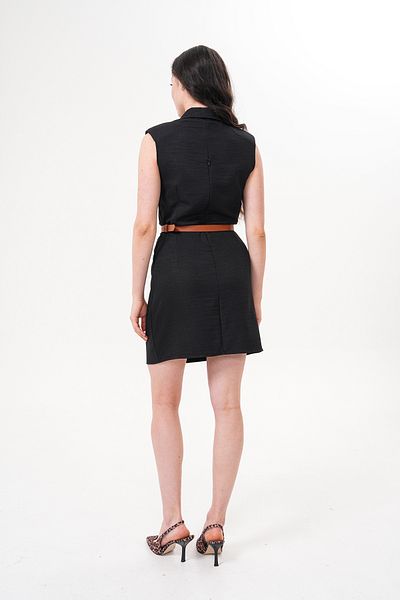 Shine Fine Mini rochie elegantă cu centură cu guler de haină