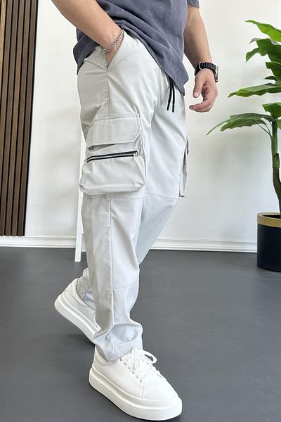 Edwox Γκρι Slim Baggy Cargo Παντελόνι - Ανδρικό Edw164