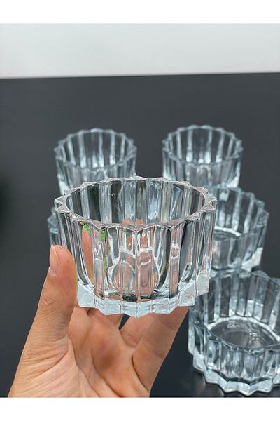 YzHome 6-Piece Glass Snack Bowl Coffee Side Turkish Delight Bowl Jam Bowl Breakfast