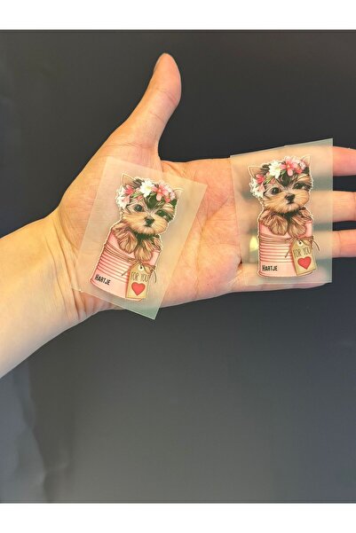 Gönülden Tasarım 2 Adet Ütü İle Yapışan Tasarım Kedi Transfer Baskı Arma 6x3 Cm