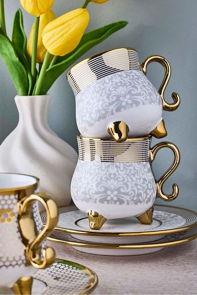 Perotti Ottoman 6-Person Porcelain Coffee Cup Set