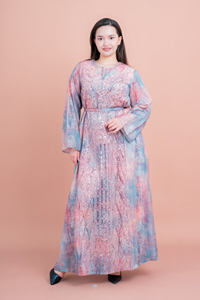 IKKXA جلابية مطرزة بشكل متألق