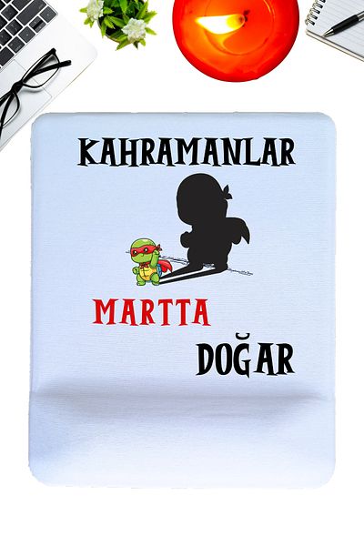 qoeuyl boutique Heroes Are Born This Month Printed Birthday Special Day Gift Oval/Square Wrist Supported Mousepad