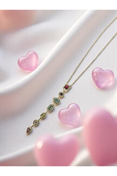 LOPY قلادة على شكل حرف Y من الفولاذ على شكل حجر ملون – على شكل حرف Y، حجر ملو...